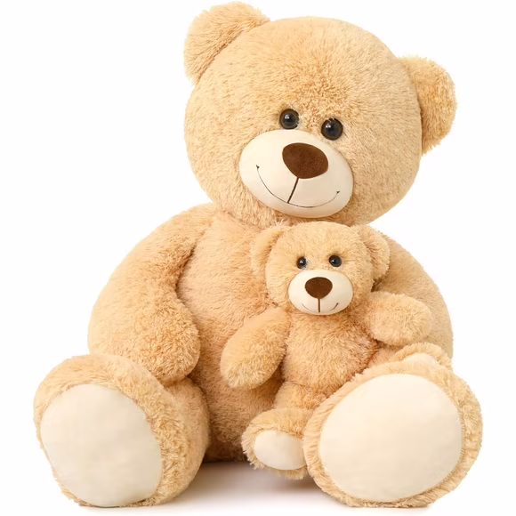 Soft Plush Teddy Bear - Mom & Baby